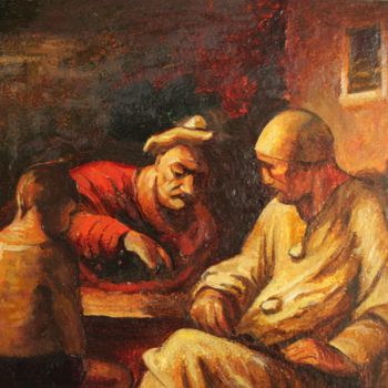 Painting titled "Оноре Домье. "Комед…" by Vladimir Gats, Original Artwork, Oil