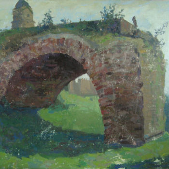 Ζωγραφική με τίτλο "Мосты. Bridges" από Владимир Гац, Αυθεντικά έργα τέχνης, Λάδι