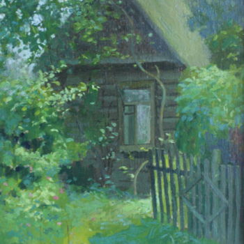 Painting titled "Сельская заводь. Ru…" by Vladimir Gats, Original Artwork, Oil