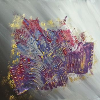 Peinture intitulée "purple-empreinte.jpg" par Gauchepatte, Œuvre d'art originale, Acrylique