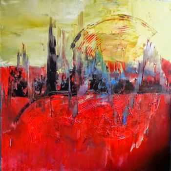 Painting titled "abstract circle" by Gauchepatte, Original Artwork, Oil