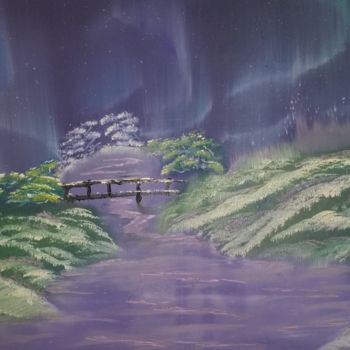 Pittura intitolato "boreale" da Mariotte, Opera d'arte originale, Olio
