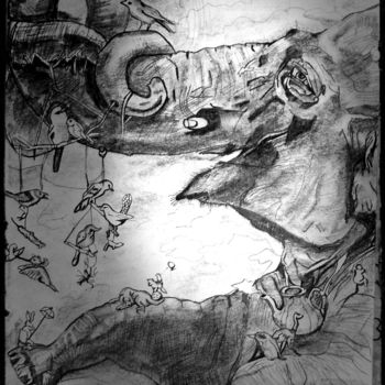Drawing titled "Elephant.jpg" by Gaurav Tripathi, Original Artwork, Graphite