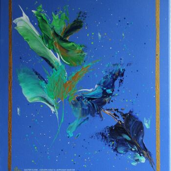 Painting titled "GOLDEN JUNGLE 3" by Eliane Gautier, Original Artwork, Acrylic Mounted on Wood Stretcher frame
