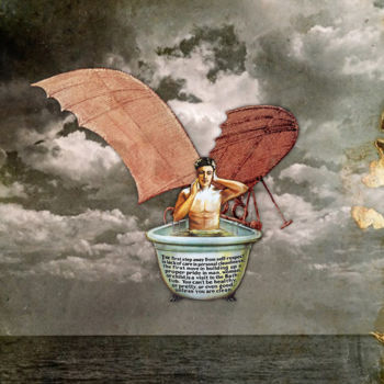 Цифровое искусство под названием "Bath Man" - Solange Gautier, Подлинное произведение искусства, Коллажи