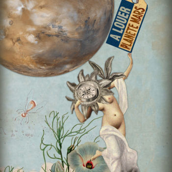 「Planète Mars」というタイトルのデジタルアーツ Solange Gautierによって, オリジナルのアートワーク, コラージュ