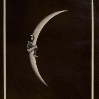 Цифровое искусство под названием "Fly me to the Moon" - Solange Gautier, Подлинное произведение искусства, Коллажи