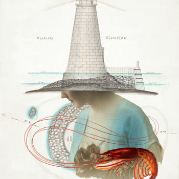「Light House」というタイトルのデジタルアーツ Solange Gautierによって, オリジナルのアートワーク, コラージュ