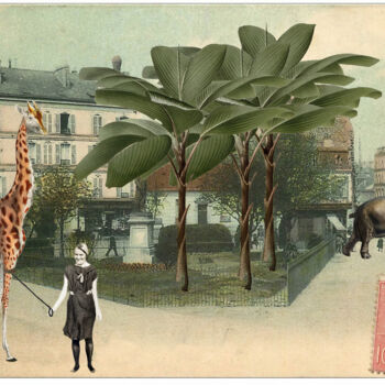「PARIS, DEMAIN」というタイトルのコラージュ Solange Gautierによって, オリジナルのアートワーク, コラージュ