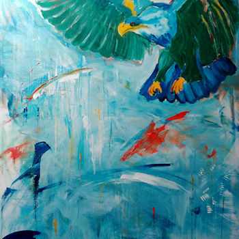 Pintura intitulada "L'aigle" por Isabelle Gauvin, Obras de arte originais, Acrílico