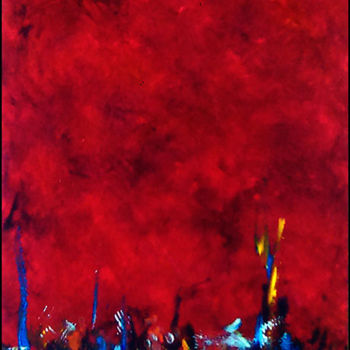 Pintura titulada "Rouge" por Isabelle Gauvin, Obra de arte original, Acrílico