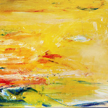 Peinture intitulée "L'été (grande toile…" par Isabelle Gauvin, Œuvre d'art originale, Acrylique