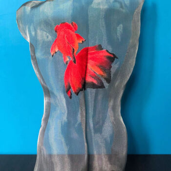 Sculpture titled "Goldfish I" by Gavin Tu, Original Artwork, Stainless Steel