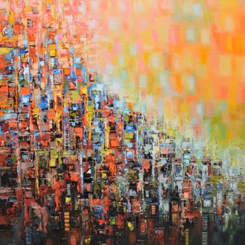 Картина под названием "Light of Destiny" - Ahmed Mande, Подлинное произведение искусства, Акрил Установлен на Деревянная рам…