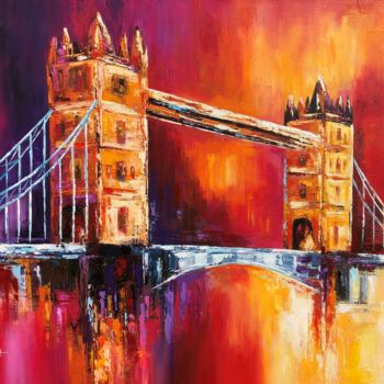 Pittura intitolato "Tower Bridge London" da Ahmed Mande, Opera d'arte originale, Acrilico Montato su Telaio per barella in l…