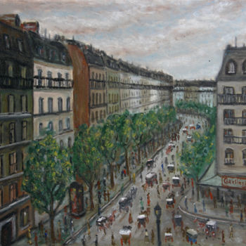 Pittura intitolato "street in Paris.jpg" da Denis Gavlinsky, Opera d'arte originale, Olio