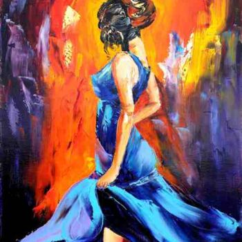 Peinture intitulée "La Danseuse de Flam…" par Gay, Œuvre d'art originale