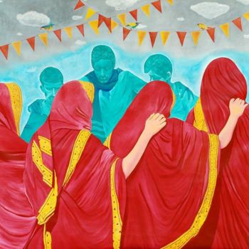 Painting titled "the festival of body" by Gayatri Artist, Original Artwork