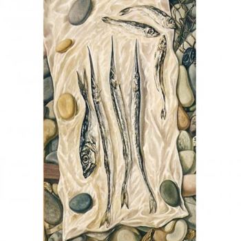 Картина под названием "у полосы прибоя" - Елена Кульчик, Подлинное произведение искусства, Масло
