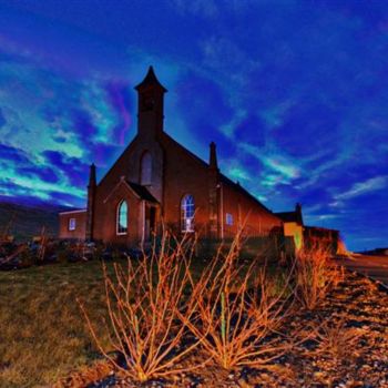Photography titled "The Nighttime Church" by Gary Buchan, Original Artwork