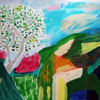 Painting titled "The olive tree - l…" by Gazkob, Original Artwork, Acrylic