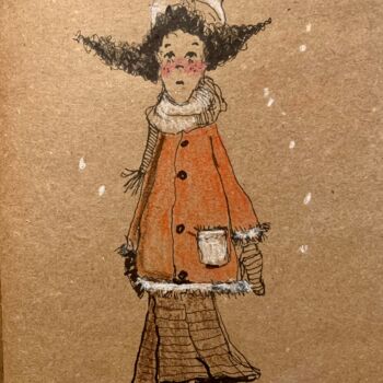 Zeichnungen mit dem Titel "Snowflakes" von Gázsity Barbara, Original-Kunstwerk, Kohle