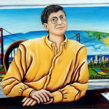 Pittura intitolato "BILL GATES L'uomo d…" da Gbellucci, Opera d'arte originale