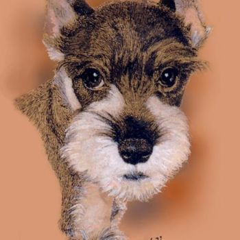 Digitale Kunst mit dem Titel "Schnauzer puppy" von Sharon L Hill, Original-Kunstwerk