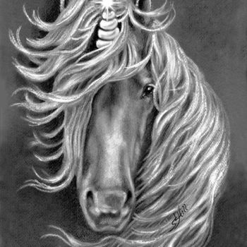 Digitale Kunst mit dem Titel "The Unicorn" von Sharon L Hill, Original-Kunstwerk