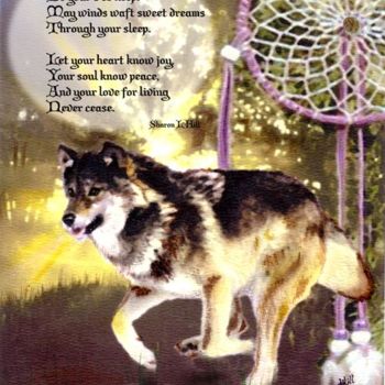 Digital Arts titled "Wolf and blessing" by Sharon L Hill, Original Artwork