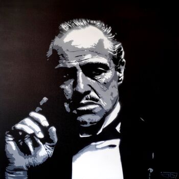 绘画 标题为“The Godfather” 由G. Carta, 原创艺术品, 模版 安装在木质担架架上
