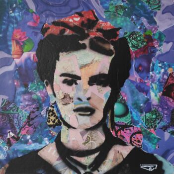 Schilderij getiteld "Frida 3" door G. Carta, Origineel Kunstwerk, Acryl Gemonteerd op Houten paneel