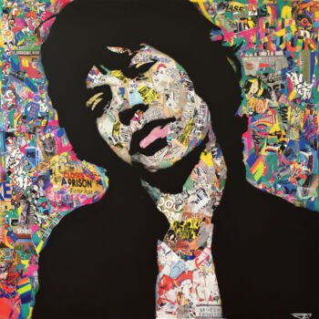 Pittura intitolato "Mick Jagger - The R…" da G. Carta, Opera d'arte originale, Acrilico Montato su Telaio per barella in leg…