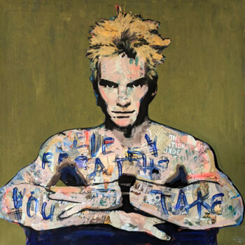 Картина под названием "Sting" - G. Carta, Подлинное произведение искусства, Акрил Установлен на Деревянная рама для носилок