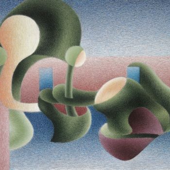 Disegno intitolato "When the relaxing c…" da Gerrit Cnossen, Opera d'arte originale, Pastello Montato su Cartone