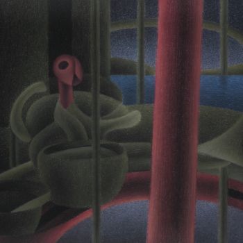 Dessin intitulée "The Being is Hollow…" par Gerrit Cnossen, Œuvre d'art originale, Pastel Monté sur Carton