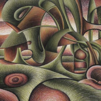 Drawing titled "Occupation of the l…" by Gerrit Cnossen, Original Artwork, Pastel Mounted on Cardboard