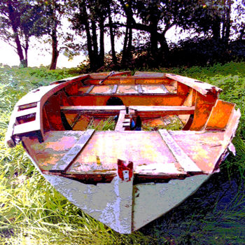 Fotografie getiteld "Retired Boat" door Gerrit Cnossen, Origineel Kunstwerk, Gemanipuleerde fotografie