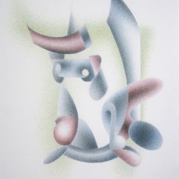 Zeichnungen mit dem Titel "De Scorpio  looks a…" von Gerrit Cnossen, Original-Kunstwerk, Pastell Auf Karton montiert