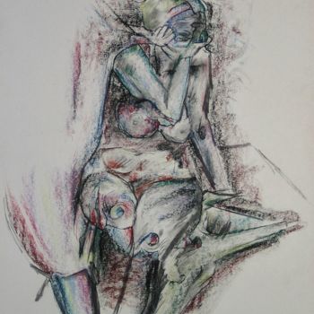 Drawing titled "Longing for it agai…" by Gerrit Cnossen, Original Artwork, Pastel Mounted on Cardboard