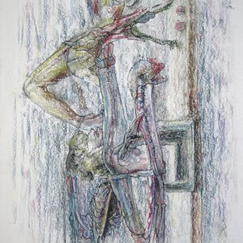 Drawing titled "Hand-bound prospero…" by Gerrit Cnossen, Original Artwork, Pastel Mounted on Cardboard