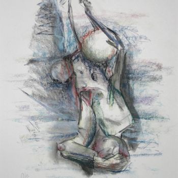 Drawing titled "Sinking predecessor…" by Gerrit Cnossen, Original Artwork, Pastel Mounted on Cardboard