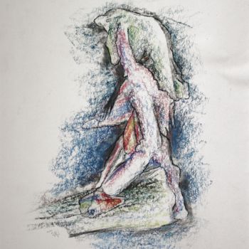 Disegno intitolato "Made clear how you…" da Gerrit Cnossen, Opera d'arte originale, Pastello Montato su Cartone