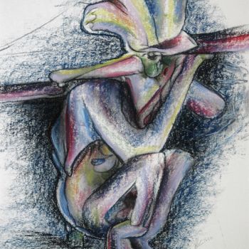 Drawing titled "Young pathetic suff…" by Gerrit Cnossen, Original Artwork, Pastel Mounted on Cardboard