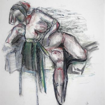 Drawing titled "The excited attenti…" by Gerrit Cnossen, Original Artwork, Pastel Mounted on Cardboard