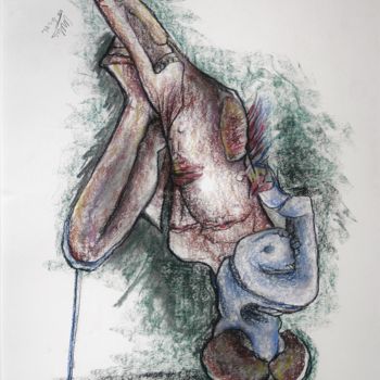 Рисунок под названием "Cowardly warm Allad…" - Gerrit Cnossen, Подлинное произведение искусства, Пастель Установлен на картон