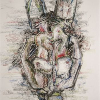 Drawing titled "With the to celebra…" by Gerrit Cnossen, Original Artwork, Pastel Mounted on Cardboard