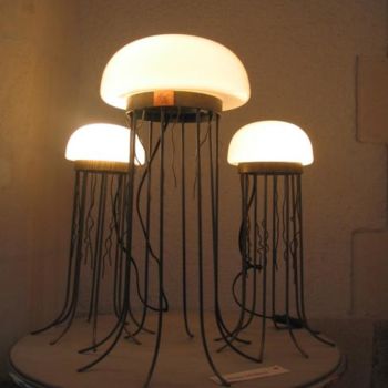 Sculpture titled "luminaire méduse" by Gdenancy, Original Artwork