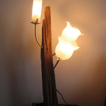Sculpture titled "lampe corolle" by Gdenancy, Original Artwork