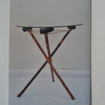 Escultura intitulada "table "les 3 martea…" por Gdenancy, Obras de arte originais